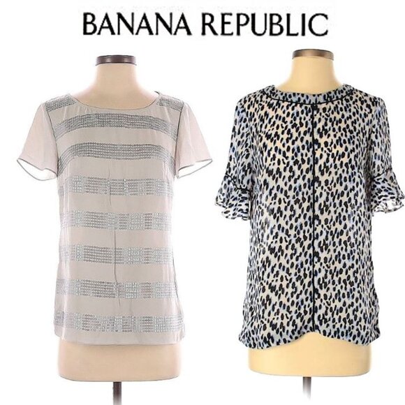 BUNDLE! BANANA REPUBLIC - 2 short sleeve tops (size XS) NWT!! - Picture 1 of 13